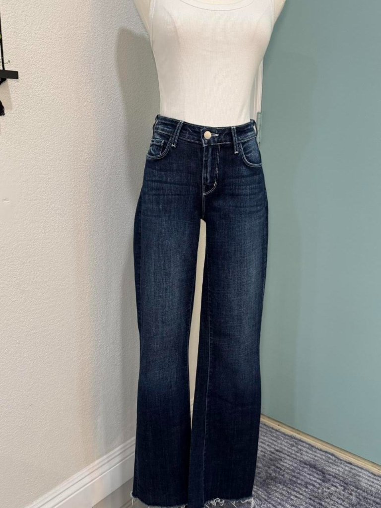 Lagence Cara Womens Dark Blue Denim Lowrise Bootcut Lagence Cara Womens Dark Blue Denim Lowrise Bootcut